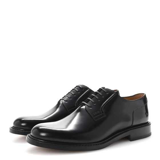 CHRISTIAN DIOR Calfskin Mens Derby Shoes 42 Black 1682974