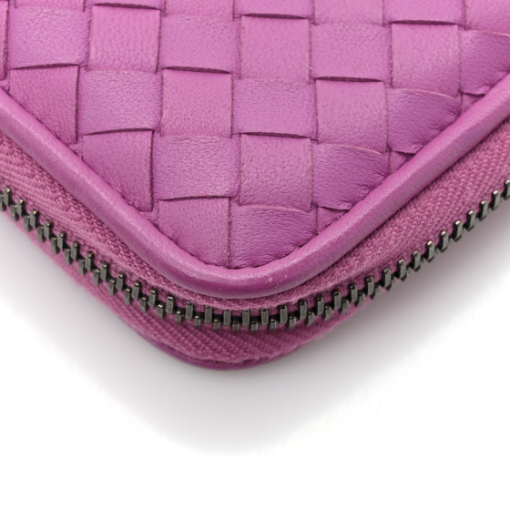 【美品】BOTTEGA VENETA INTRECCIATO ZIP COIN BOTTEGA VENETA Nappa Intrecciato Zip Around Coin Purse Peony