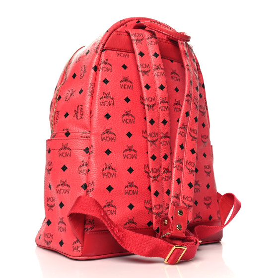 MCM Visetos Medium Sprinkle Stud Stark Backpack Red 1684185