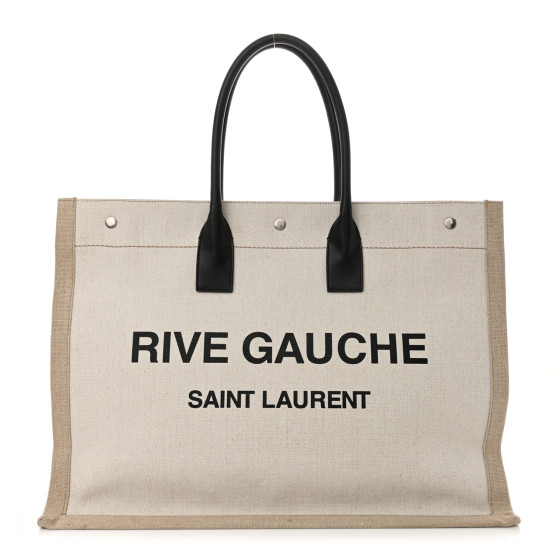 SAINT LAURENT RIVE GAUCHE キャンバストート SAINT LAURENT YSL RIVE GAUCHE CANVAS LEATHER SUMMER LARGE