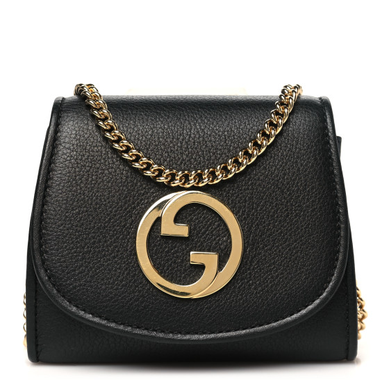 【GUCCI】BLONDIE CHAIN WALLET Gucci Blondie medium chain wallet in dark blue leather