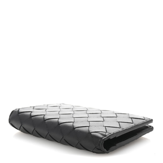 【BOTTEGA VENETA】Intrecciato Zip Bi-Fold Wallet Black Bottega Veneta Black Intrecciato Bi-Fold Zip Wallet Bottega