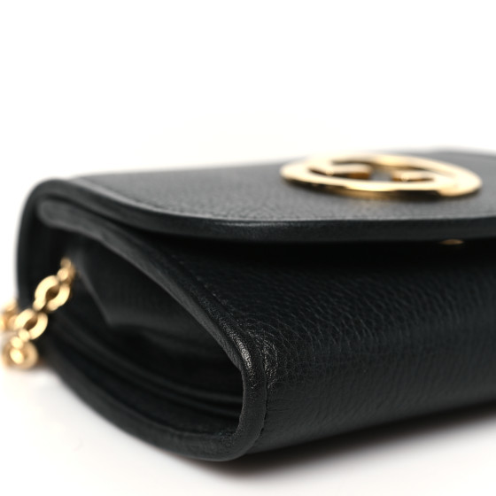 【GUCCI】BLONDIE FLAP WALLET Authentic GUCCI Blondie Chain Wallet 725219 Black Leather