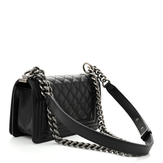 ショルダーバッグ・ポシェット × ヴィンテージ(中古) Chanel Caviar Boy Bag Mini CHANEL Caviar Quilted Small Boy Flap Black 1687078