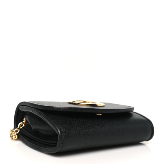 GUCCI Roxy Calfskin Medium Blondie Chain Wallet Black