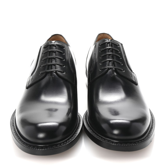 CHRISTIAN DIOR Calfskin Mens Derby Shoes 42 Black 1682974