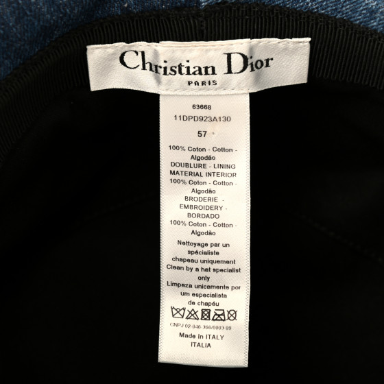 CHRISTIAN DIOR Denim Bucket Hat 57 Blue 841348 | FASHIONPHILE