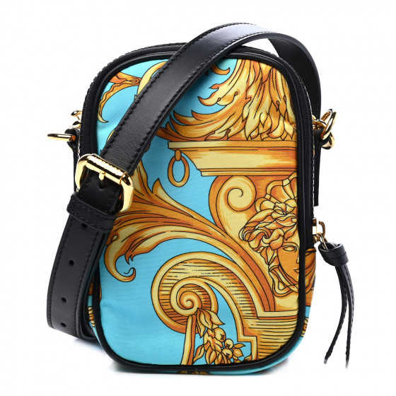 VERSACE(ヴェルサーチ) Barocco Cross Body Bag(SALE!国内発送) VERSACE Nylon Baroque Print Small Crossbody Bag Black 838522