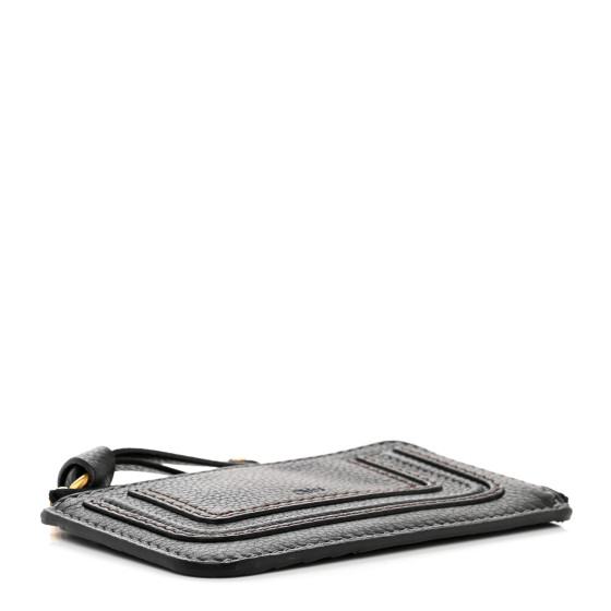 CHLOE Grained Calfskin Medium Marcie Zip Card Holder Black