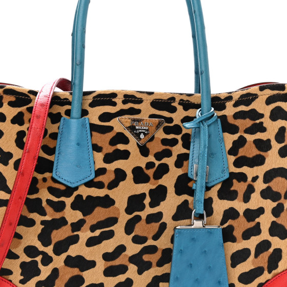 トートバッグ PRADA Printed Calf Hair Clutch Prada Cheetah Print Calf Hair Top Handle Bag – Treasures of NYC
