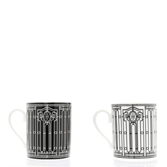 HERMES - エルメス HERMES H DECO Hermes H Deco mug Hermes H Deco Mugs White and Black Set of 4 | Mightychic