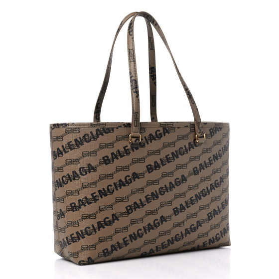 BALENCIAGA Coated Canvas BB Monogram Allover Logo Medium