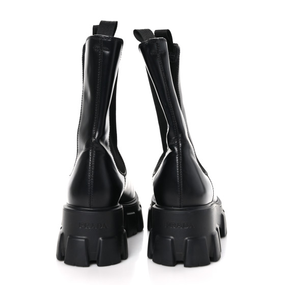 PRADA Spazzolato Rois Mens Monolith Chelsea 55mm Tall Boots