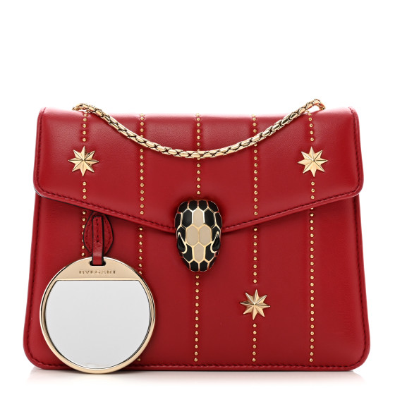BULGARI Calfskin Star Studded Serpenti Forever Crossbody Bag