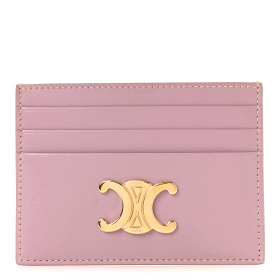 CELINE Shiny Calfskin Triomphe Card Holder Petal 1389861