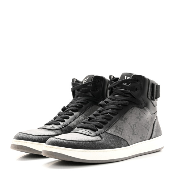 LOUIS VUITTON Calfskin Monogram Eclipse Mens Rivoli High Top