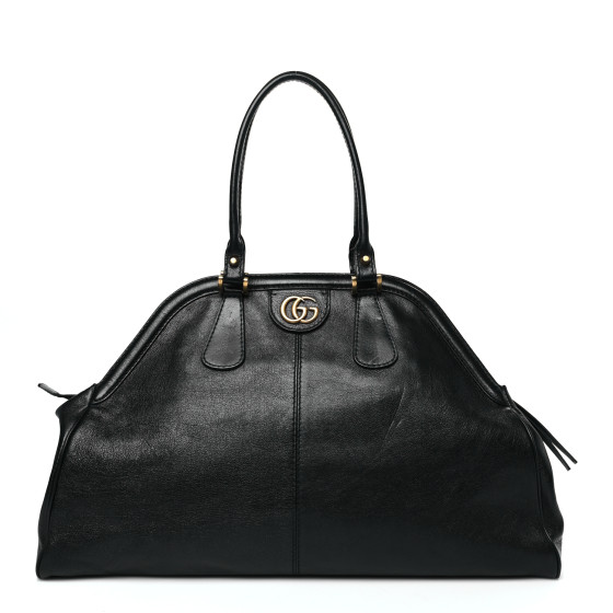 GUCCI Calfskin Large Re(Belle) Top Handle Bag Black