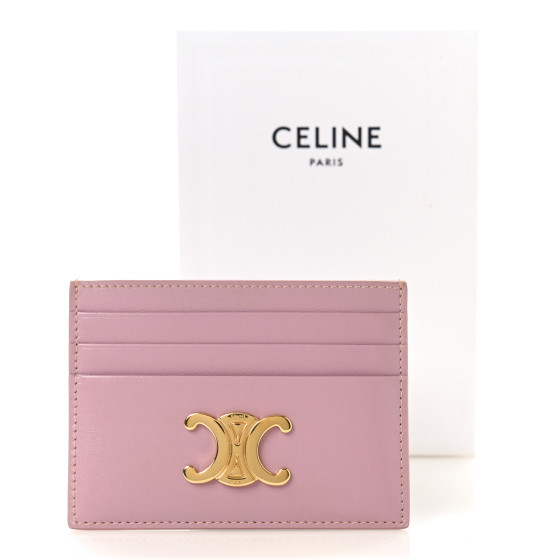 CELINE Shiny Calfskin Triomphe Card Holder Petal 1389861