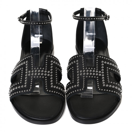 【スタッズの輝き★】HERMES サンダル Santorini ブラック Santorini sandal | Hermès Finland