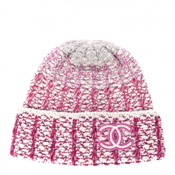 CHANEL Cashmere CC Beanie Hat Pink Beige 894922 | FASHIONPHILE