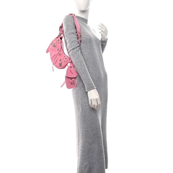 【BALENCIAGA】チェーンbag ミディアム ロゴ pink／blackカラー BALENCIAGA】チェーンbag ミディアム ロゴ pink／blackカラー