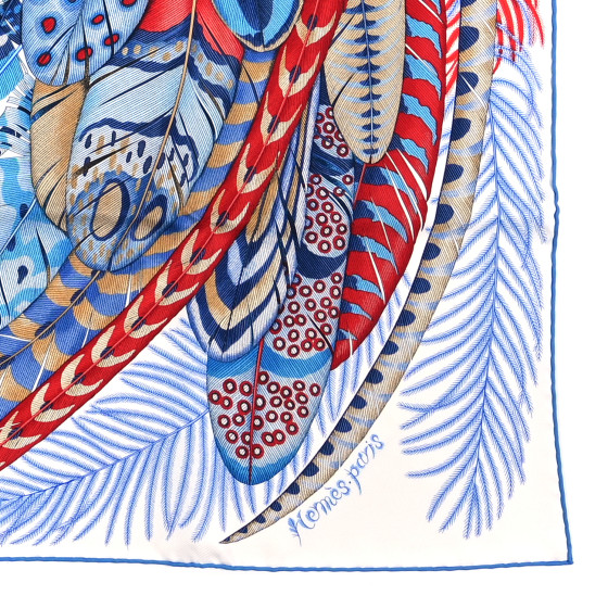 HERMES Silk Plumes En Fete Scarf 90 1451690 | FASHIONPHILE