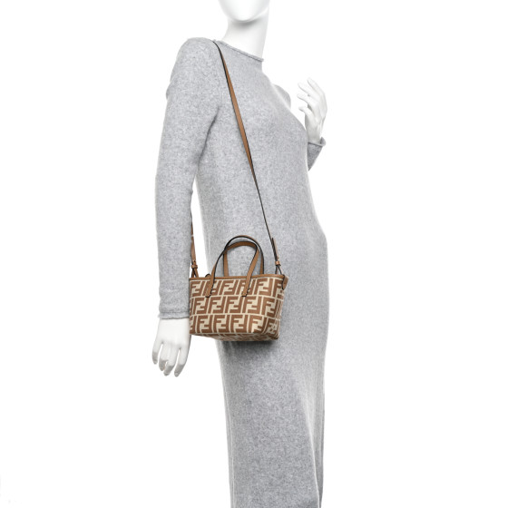 トートバッグ FENDI Beige Sand FF Roll Mini Tote Bag 8BS096 AOVJ F1PIQ FENDI Fabric Calfskin FF Mini Roll Tote Beige Sand 1451460