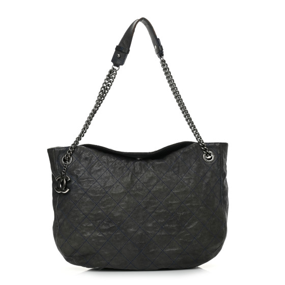 CHANEL Caviar Quilted Simply CC Hobo Dark Blue 1125860 | FASHIONPHILE