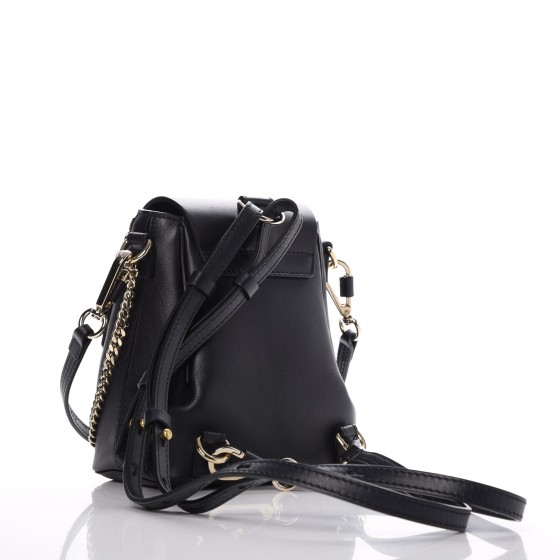 CHLOE Calfskin Quilted Mini Faye Backpack Full Blue 280824