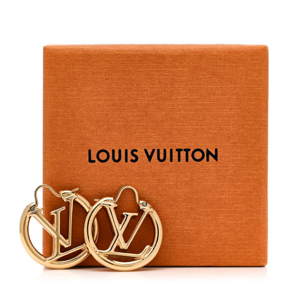 LOUIS VUITTON Metal Small Louise Hoop Earrings Gold 1699876