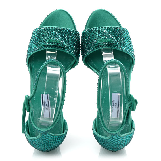 空箱　CHANEL, PRADA, HERMES 、Tiffany PRADA Satin Crystal Triangle Logo 40/135mm Platform Sandals