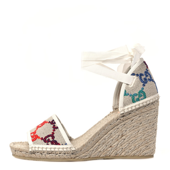 【モノグラムええ可愛い♪】GUCCI Gg Wedge Sandals Gucci Monogram Jumbo GG Platform Slide Wedge Sandal