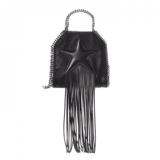 STELLA MCCARTNEY Shaggy Deer Fringe Falabella Star Tiny Tote