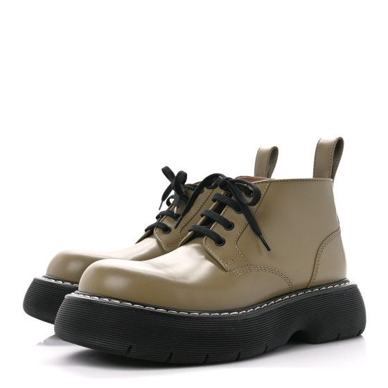 BOTTEGA VENETA Calfskin Bounce Lace Up Ankle Boots All 40