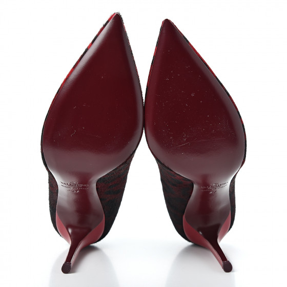 VALENTINO GARAVANI Calf Hair Leopard Print Rouge Absolute