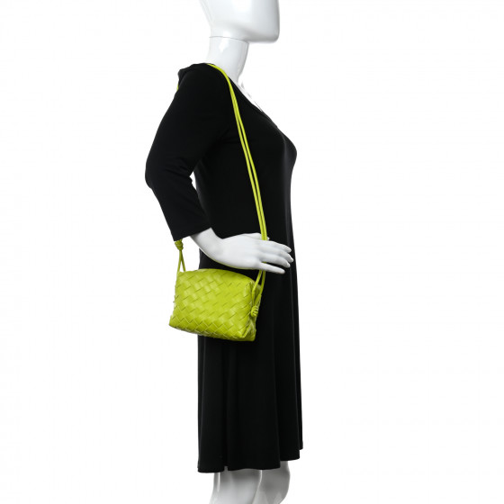 ■BOTTEGA VENETA■ Classic Intrecciato Crossbody Kiwi 651938 BOTTEGA VENETA Paper Calfskin Maxi Intreccio Small Cassette
