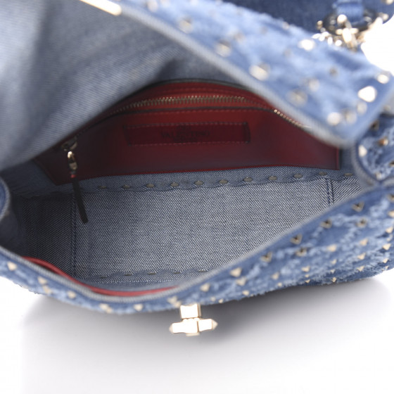 VALENTINOのショルダーバック♪★ROCKSTUD SPIKE HOBO S★デニム Valentino Garavani Women's Rockstud Spike Hobo Denim | A.K.