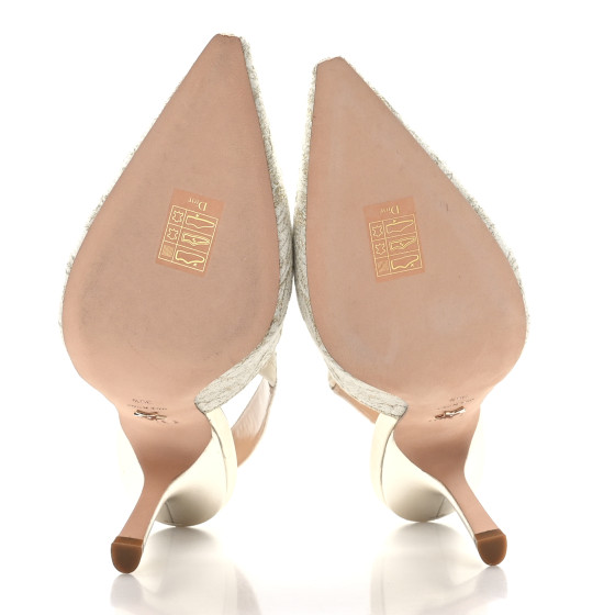 Dior シルク100% 刺繍入りナロータイ CHRISTIAN DIOR Cotton Ribbon Toile De Jouy J'Adior Slingback