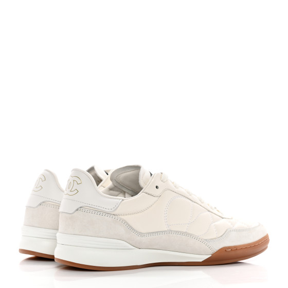 カナエール CHANEL Suede Calfskin Quilted Sneakers 38 White 1359480