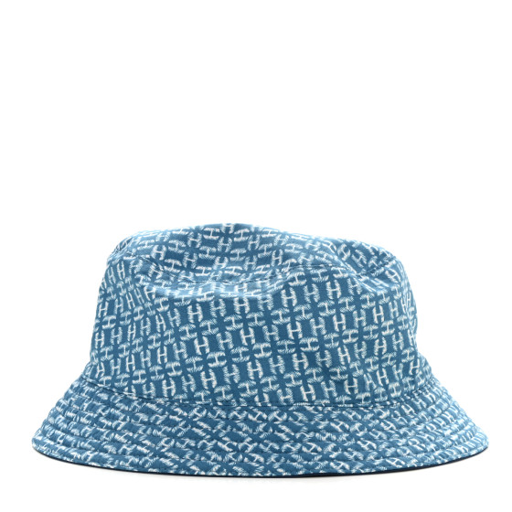 HERMES エルメス ハット インディゴ(デニム) - 4103525M0158 HERMES エルメス Hロゴ 刺繍 デニム キャップ 帽子 フランス製