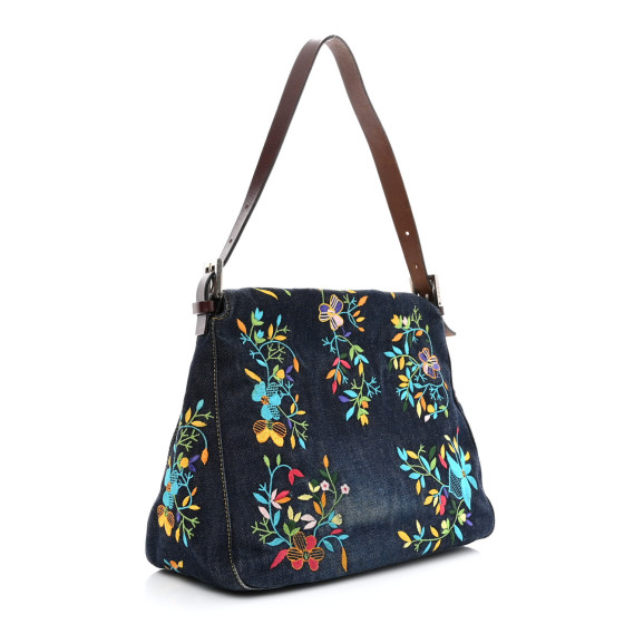 トートバッグ Fendi Embroidered Denim Summer Shopping Bag Fendi by Marc Jacobs Sunshine Denim Shopping Bag Tote