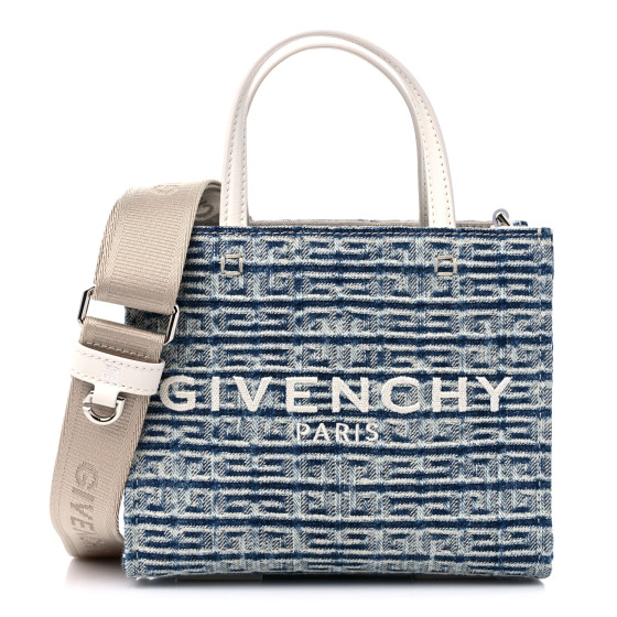 GIVENCHY アナグラムロゴ デニム ミニ ハンドバッグ ブルー GIVENCHY アナグラムロゴ デニム ミニ ハンドバッグ ブルー