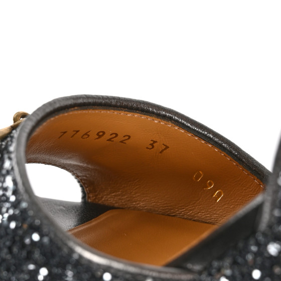 GUCCI Glitter Nappa Silk Lady Horsebit 60mm Platform Sandals