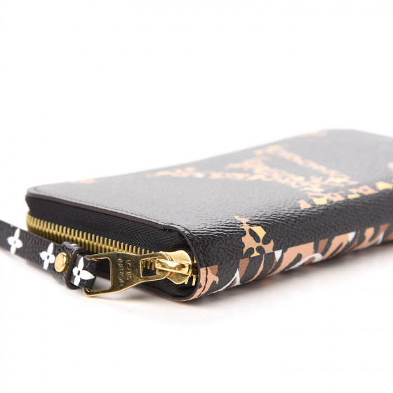 希少【Louis Vuitton】Zippy Wallet 財布 Monogram Giant Jungle LOUIS VUITTON Monogram Giant Jungle Zippy Wallet Black