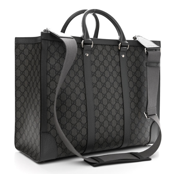 GUCCI Supreme Black トートバッグ GUCCI GG Supreme Monogram Textured Dollar Calfskin Large