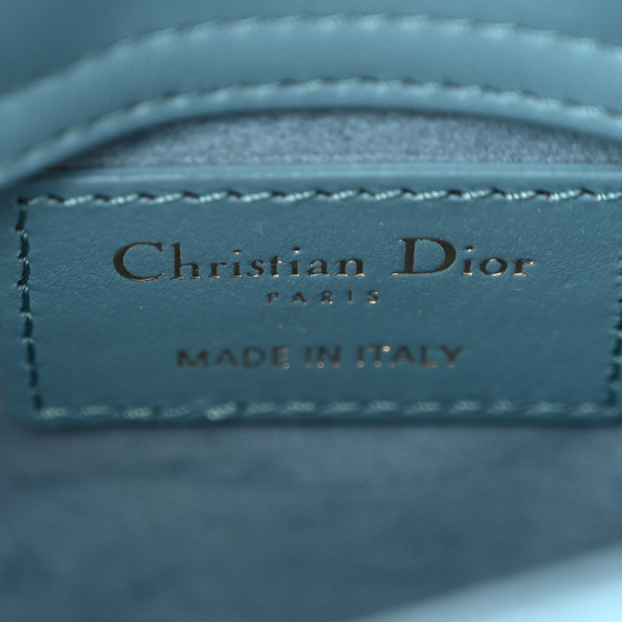 CHRISTIAN DIOR Lambskin Cannage Micro Lady Dior Cloud Blue