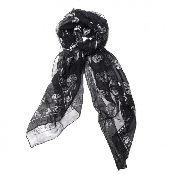 マフラー・ストール ALEXANDER MCQUEEN PRINTED SILK FOULARD Printed silk scarf in white - Mc Queen | Mytheresa