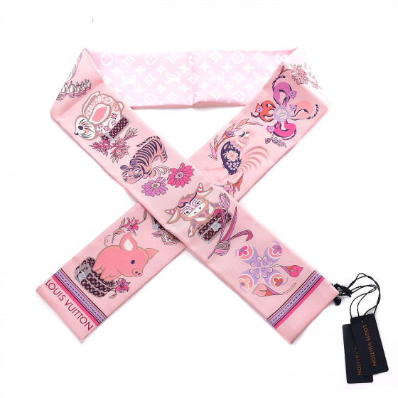LOUIS VUITTON Silk Monogram Superstition Bandeau Light Pink
