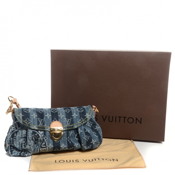 ♦Louis Vuitton♦ Denim Pleaty Raye Mini Vintage Vintage Louis Vuitton Mini Striped Pleaty Raye Blue Washed