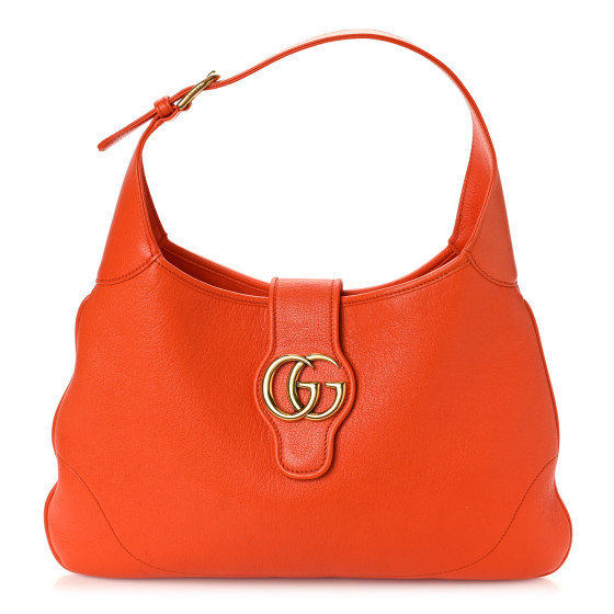 GUCCI Goatskin Medium Aphrodite Shoulder Bag Deep Orange